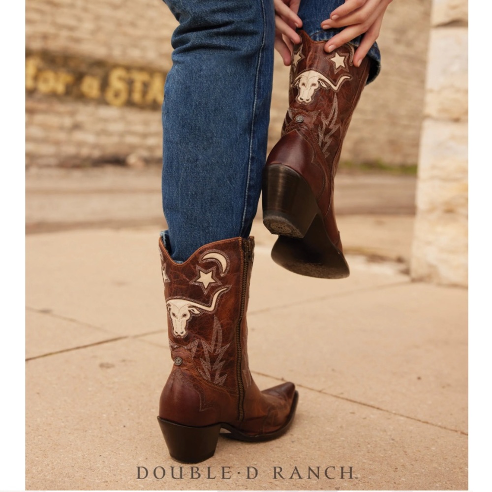 Longhorn Pee Wee Cowboy Boots - Double D Ranch by Old Gringo
